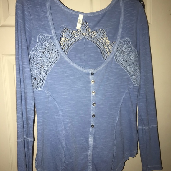 Free People Tops - Free People Blue Shirt Small